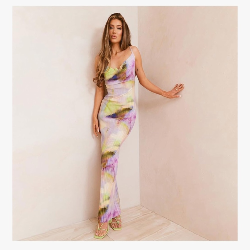 Elegant Multicolor Maxi Dress
